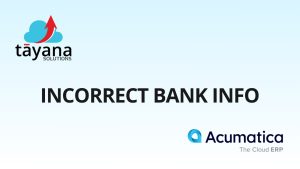 Incorrect Bank Info