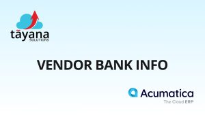 Vendor Bank Info